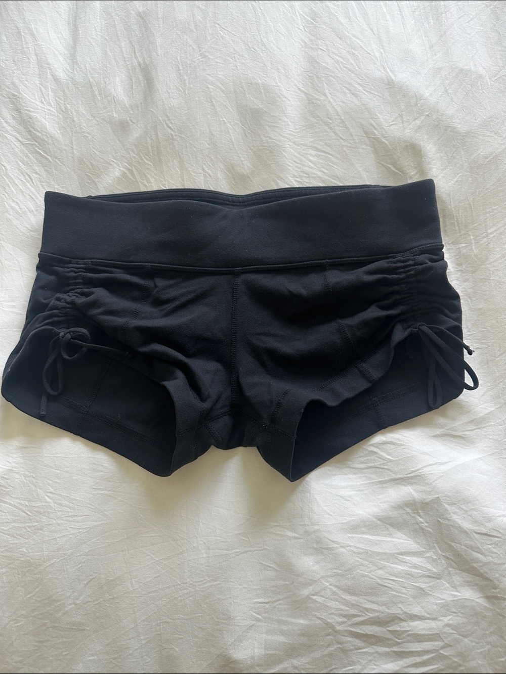 lululemon athletica Black Side-Ruched Drawstring Athletic Shorts